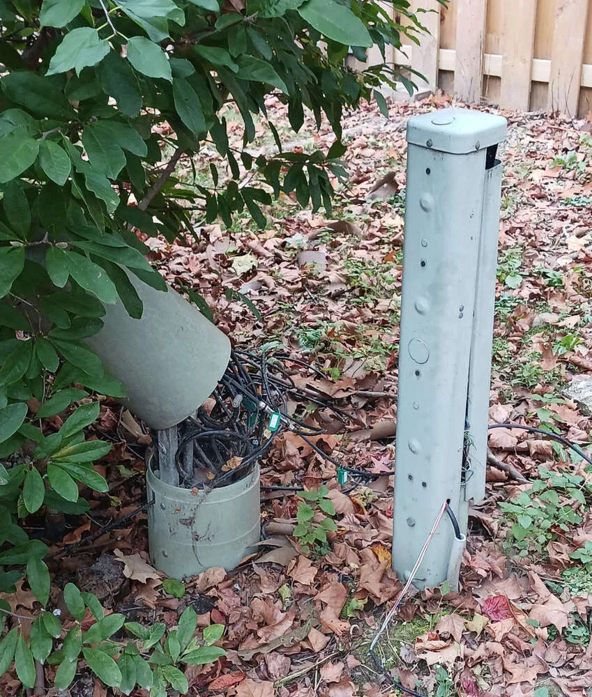 Close-up of exposed wires