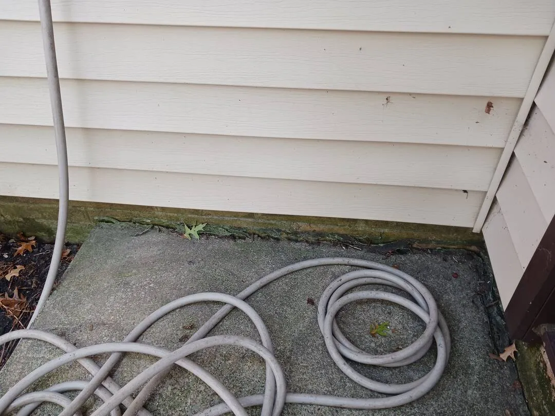 Water pooling on front step