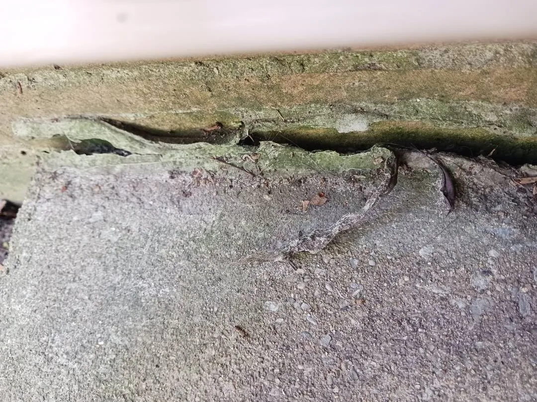 Water pooling on front step