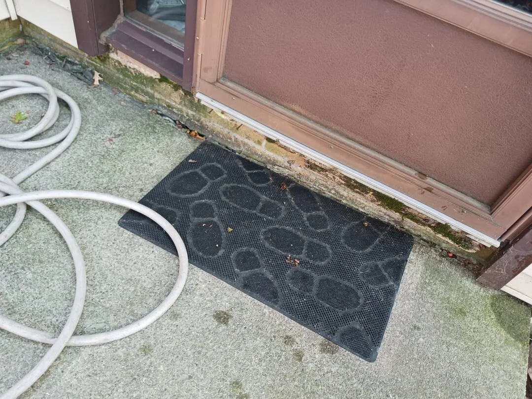 Water pooling on front step