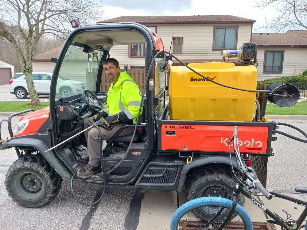 Jamie applying 75 gallons on Pine Hill property